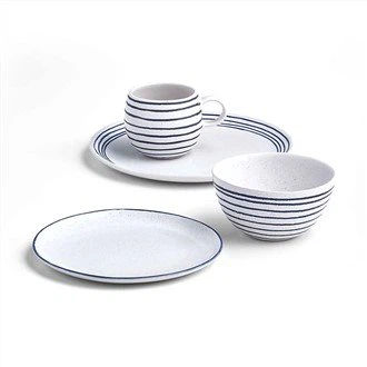 Conjunto de louça de 16 peças branco para casa