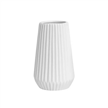 Vaso de flores de cerâmica branca